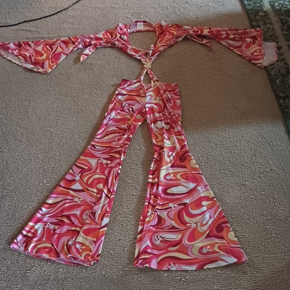 PLAYBOY Pink and Orange Disco Queen Jumpsuit l